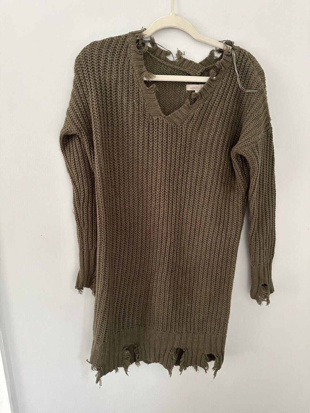 NWT Wonderly Womens XS Olive Green Sweater Dress Winter Wonderland Knit